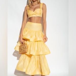 Zimmermann yellow skirt set size 0
